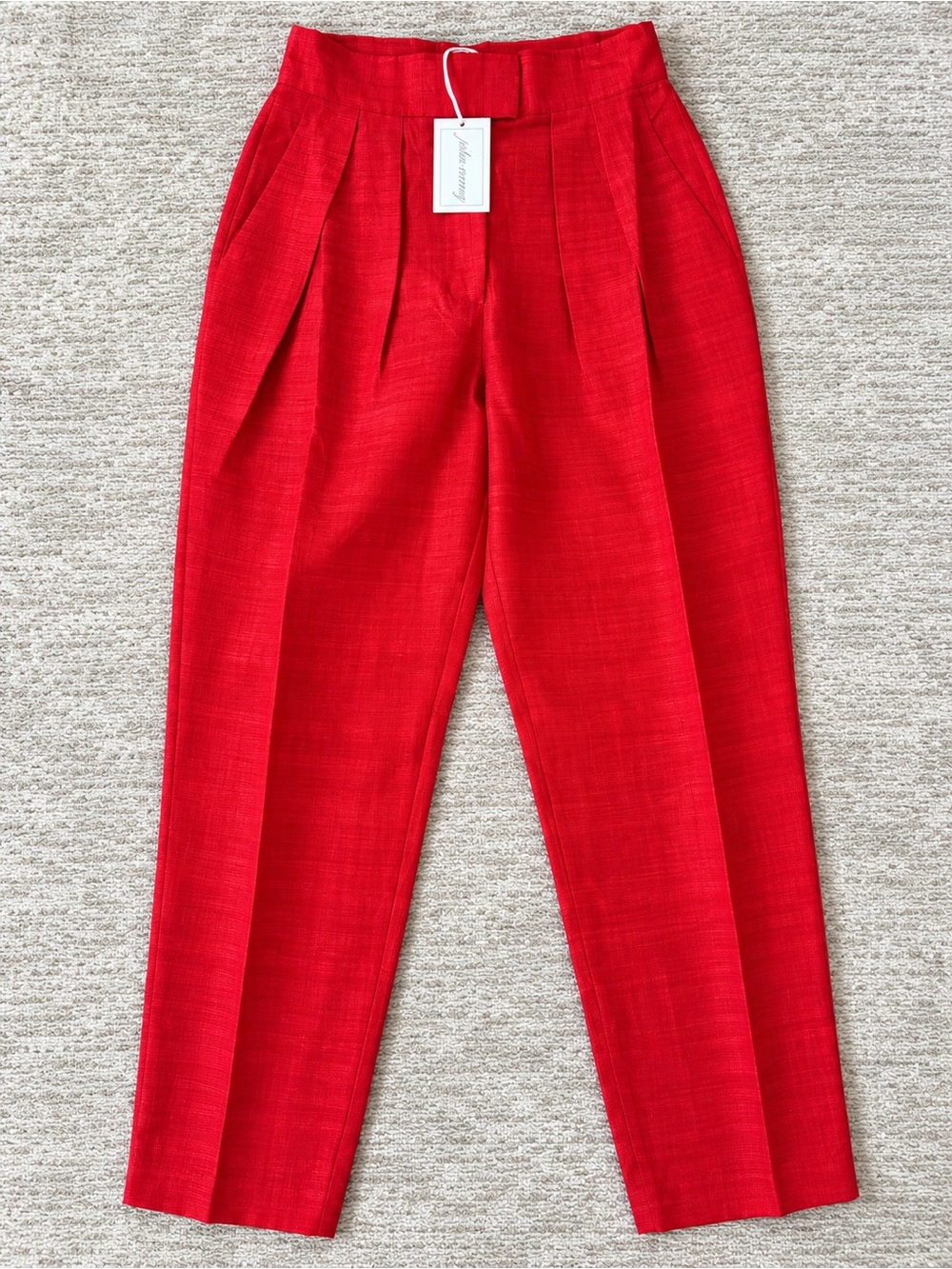 NWT! Julia Amory Deco Pant in Cerise Red 100% Dupioni silk Size Small